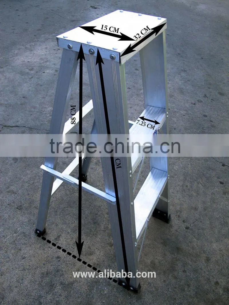 Aluminium One-Sided Folding 3 Step Ladders