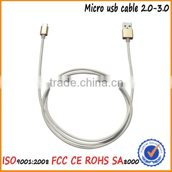 Aluminum foil shiled OD4.0 Custom logo high speed 2.0 micro usb cable