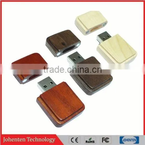 Customized logo engraved wood usb flash drive