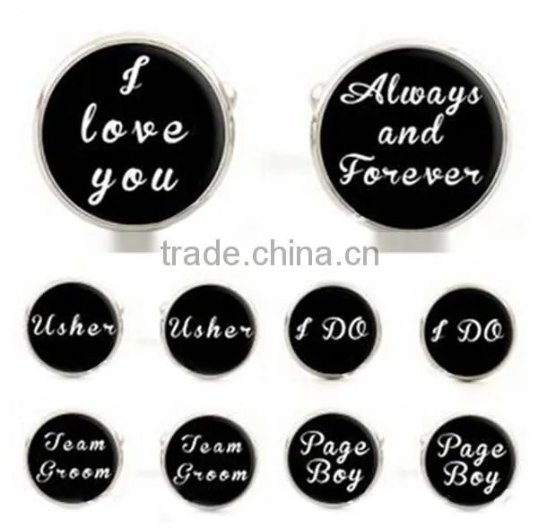 2016 trendy products black round cooper cufflinks for mens shirts