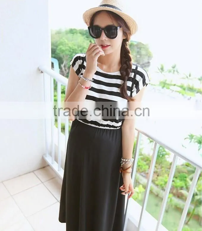 Slim Stripe Suspender Skirt Maternity Dresses Clothes For Pregnant Women