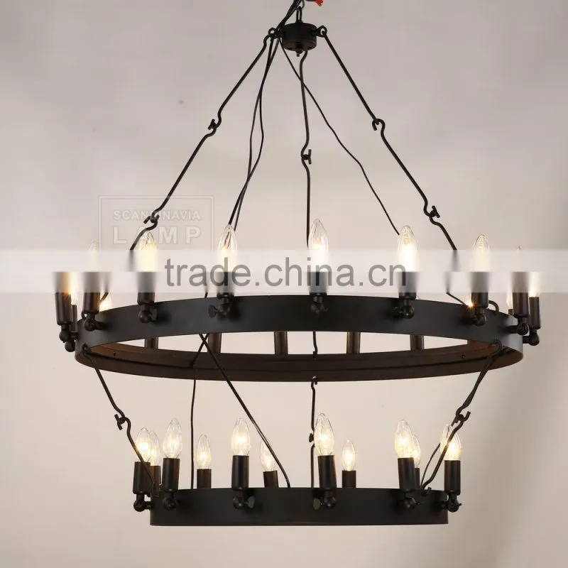 Vintage Industrial Pendant Lighting Iron Ceiling Lamp candle Chandelier