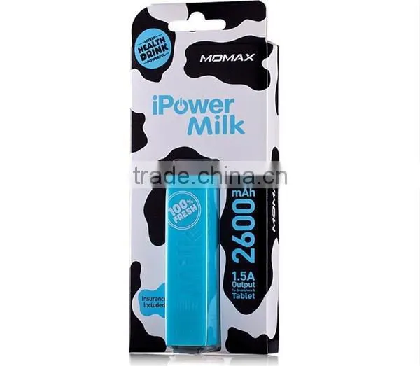 external portable power bank cretive design milk power bank