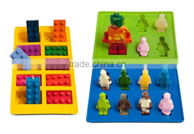 BPA Free Lego, Lego Building Bricks and Figures Silly Candy Molds Ice Cream Tools & Silicone Ice Cube Trays