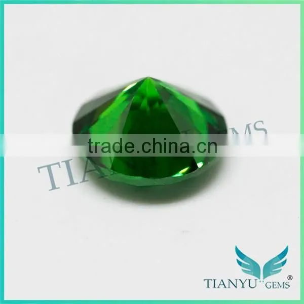 Free Sample Gemstone Wholesale Round Cut Emerald Green Cubic Zirconia , Synthetic Green CZ