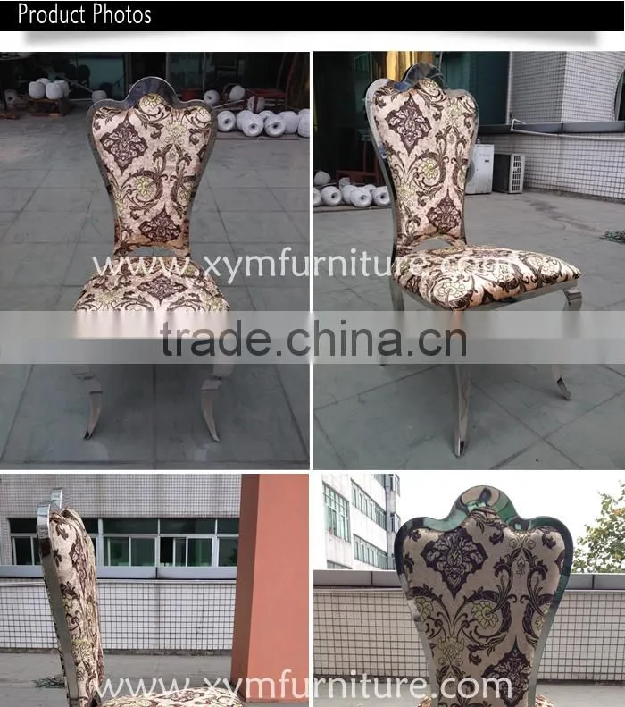 Foshan home used luxury stainless steel dining chair