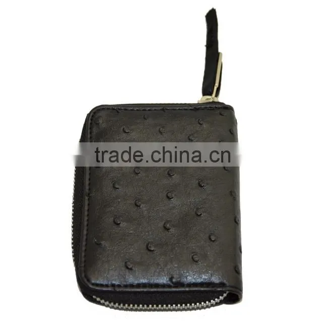 Fashion custom zipper leather wallet case