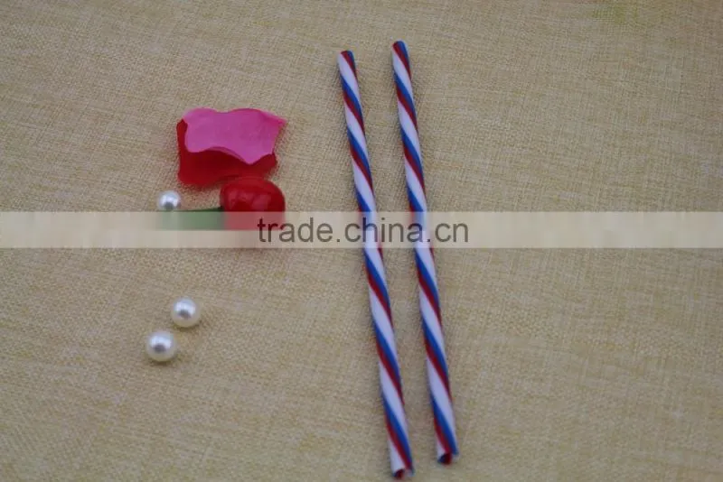 pp drinking straw with three colors spiral