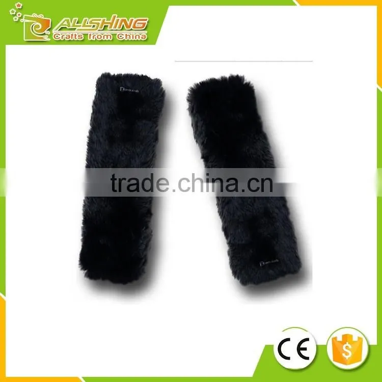 Wholesale car gift Soft Sheepskin Seat Belt Black Shoulder Pad- Two Packs- A Must Have for Car Owners for a More Comfortable