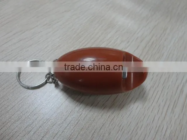 football shaped plastic bottle opener with keychain