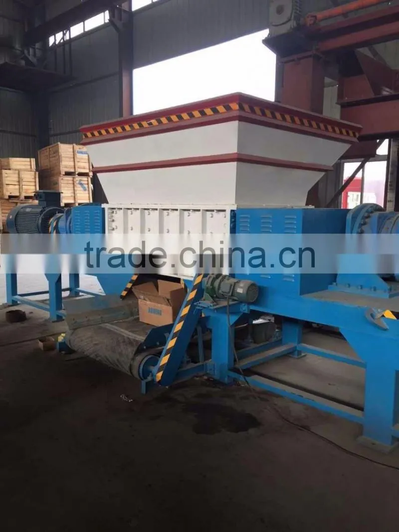 Used for waste tire wood pallet twin shaft shredder