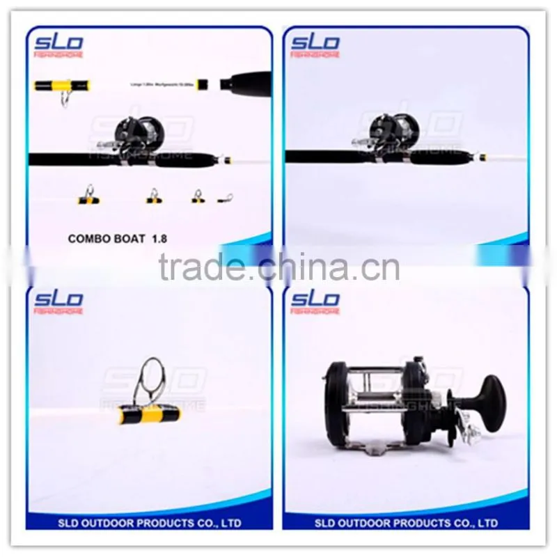 1.65M/1.8M/2.0M fishing boat rod & boat reel combo packed in oxford carrying bag