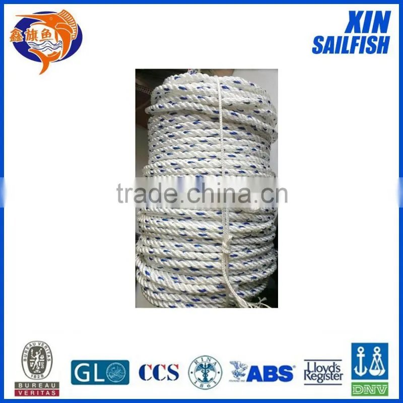 8 strands twisted nylon rope/polypropylene rope Braided Marine PP mooring rope