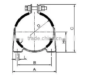 Accumulators and gas bottles mounting clamp