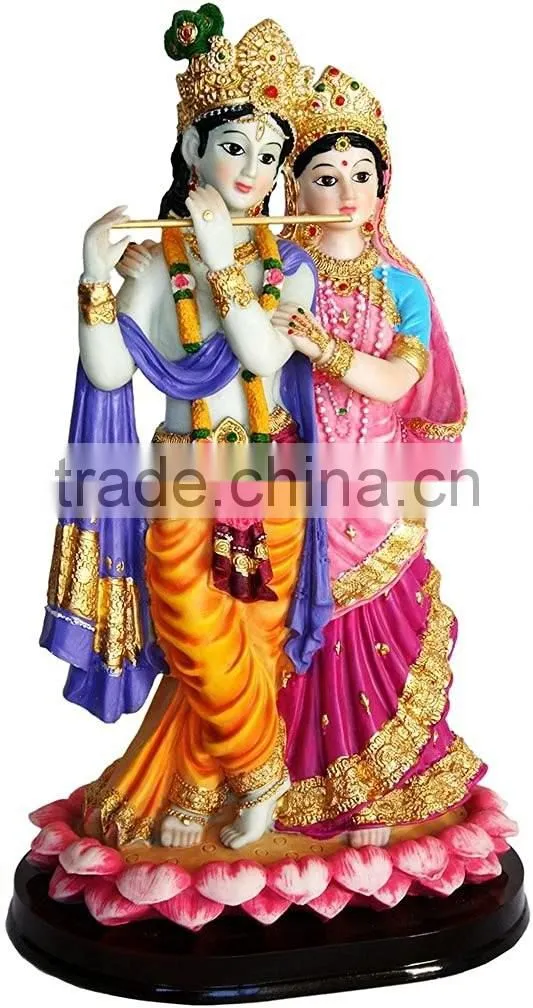 Lord Radha Krishna on Lotus Hindu God