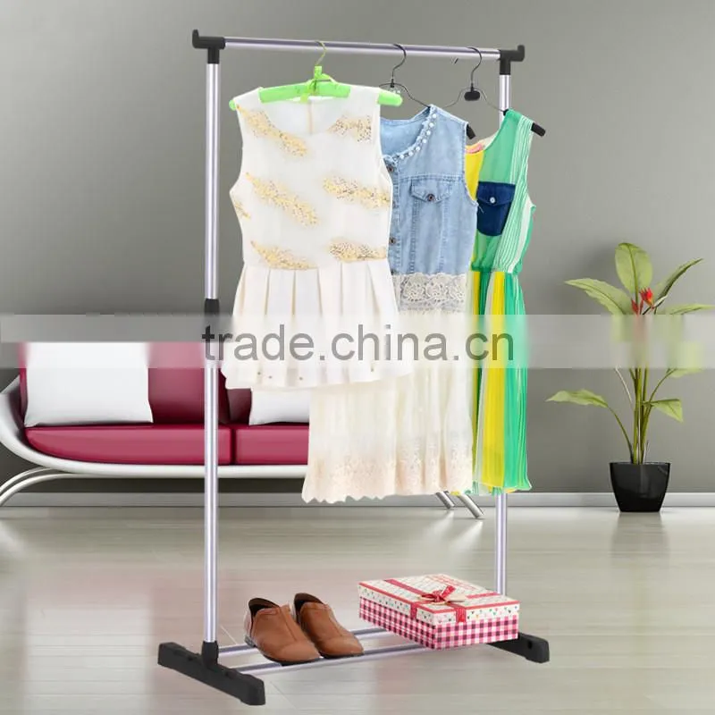 China goods wholesale collapsible standard Mobile Clothes Rack Single Rail