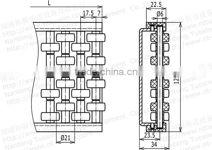 G12 Straight Run Roller Side Guide for Modular Conveyor System