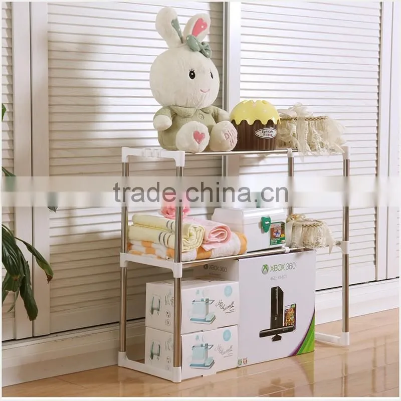 Scalable 2 Tier Kitchen Microwave Oven Storage Hanger Rack