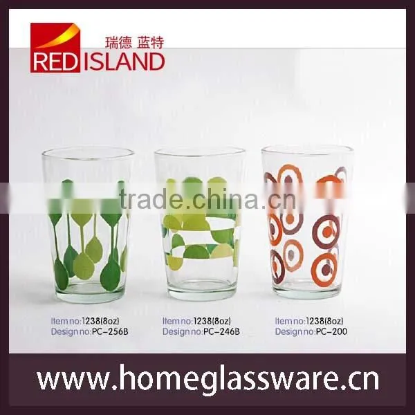 8oz silk screen printing water glass cup