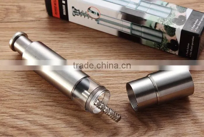 Stainless Steel Portable Manual Food Safe Black Pepper Grinder