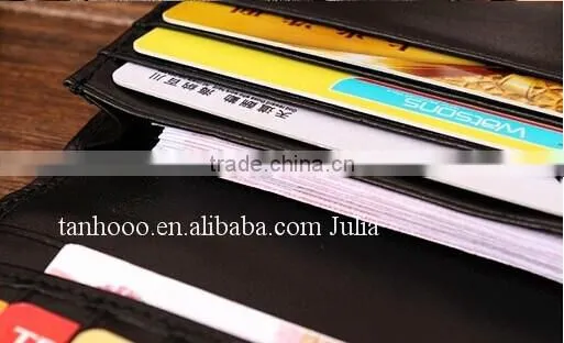 Branded long business leather wallet for men, ladies