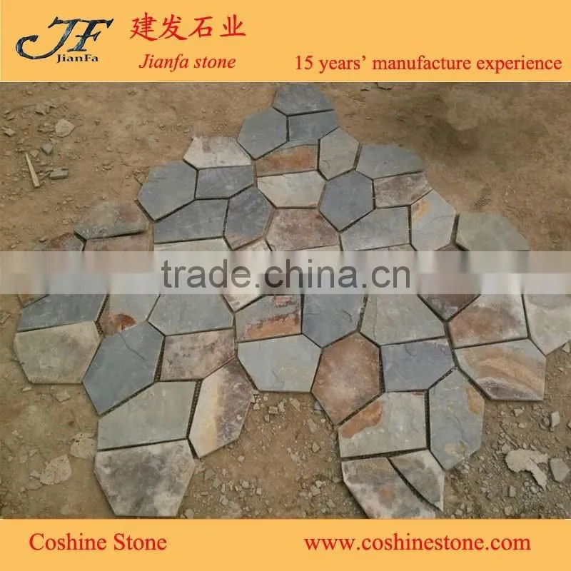 hot sales crazy paving rust color slate interior flagstone floors