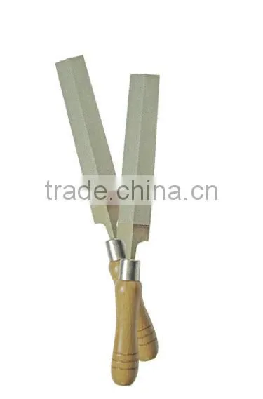 Electroplated diamond file/sharpener with lozenge shape