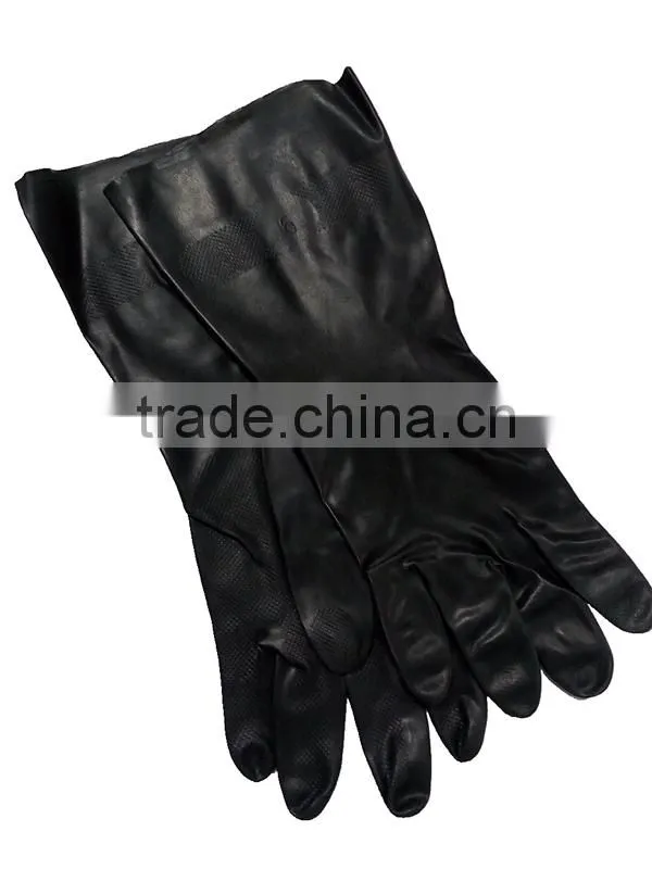 DDSAFETY Rubber Black Industry Gloves White Inside And Black Outside Gloves