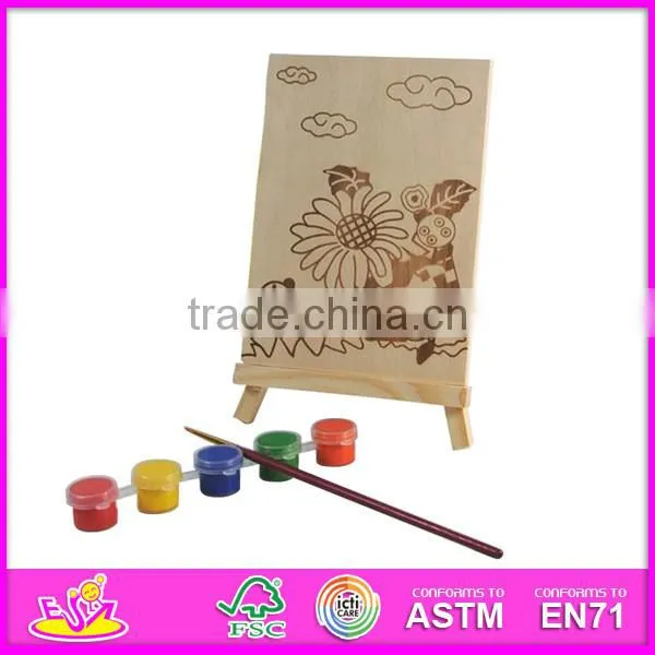 2015 Interesting wood paint toy kids toy,DIY wooden toy paint toy for children,Educational toy wooden paint for baby W03A054-x