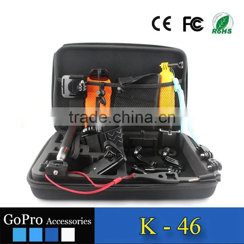 hot selling cheap 19 in 1 kit used for gopros heros 4 accessories set of action camera cases