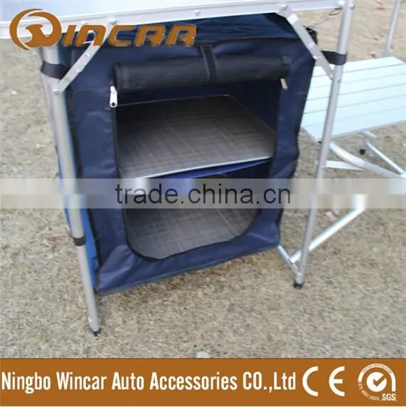 Aluminum BBQ grill table with camp kitchen