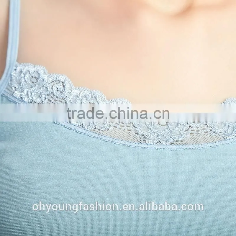 wholesale soft tank top ventilate bambooo waistcoat lace confortable lady's tank top