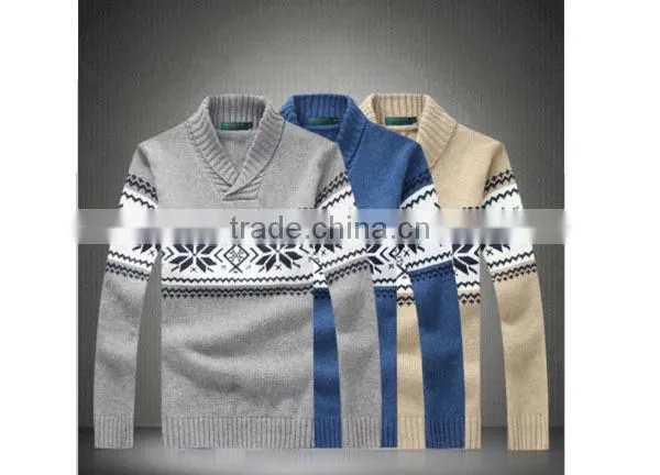 fashion male pullover blue v neck fleece pullover