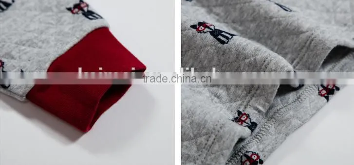 Jiangxi lovely boys sleepwear sets custom cotton/polyester air layer fabric good quality pajamas