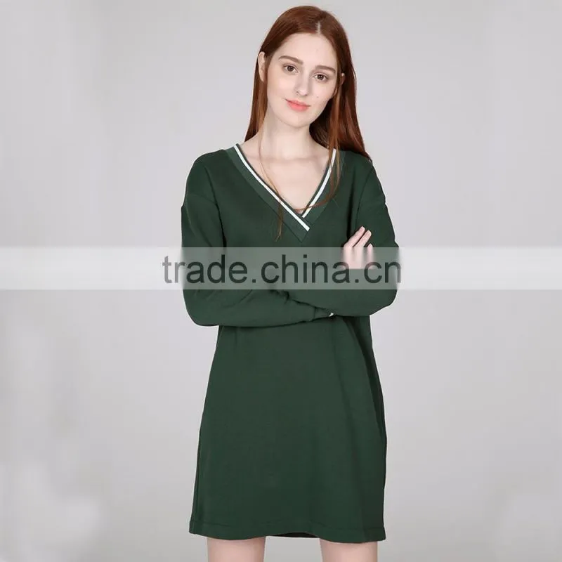long sleeve casual summer women dress cotton