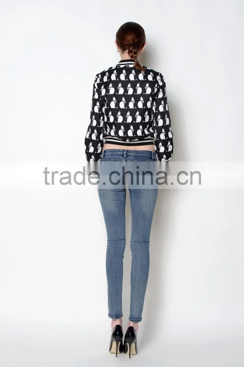 latest autumn crop style causal fashionable jackets women 2015