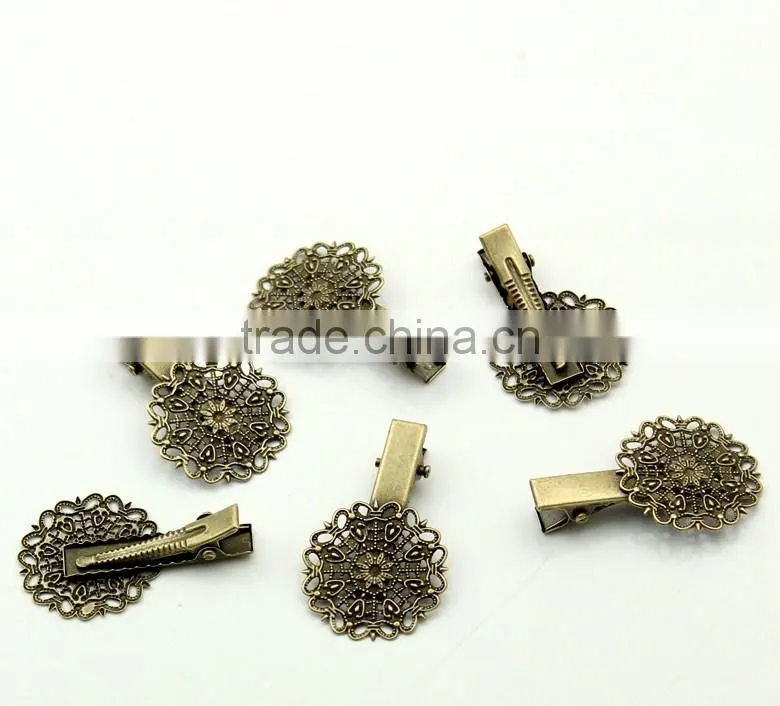 Hottest Flower Antique Bronze Hollow Hair Clips Bobby Pins