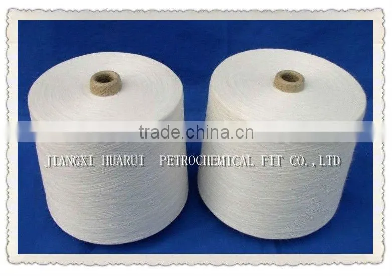 raw white 100% spun polyester sewing thread yarn 30/1 in paper cone