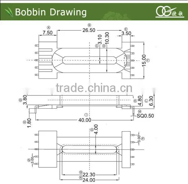 EDR2609 vertical pin5:5 China Manufacturer transformer bobbin