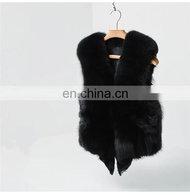 2017 New Fashion Sleeveless Outerwear Real Fox Fur Vest for Women
