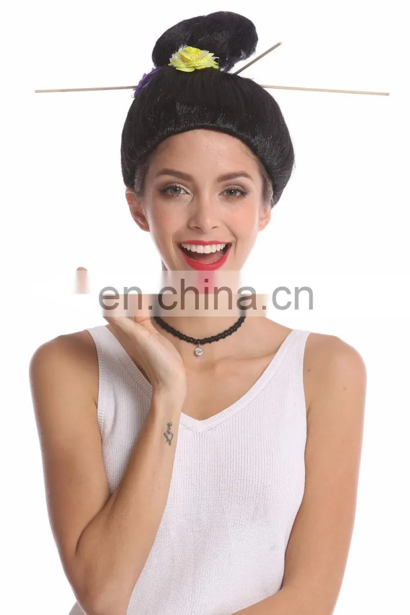Party Japanese Geisha girl hair bun wigs P-W209