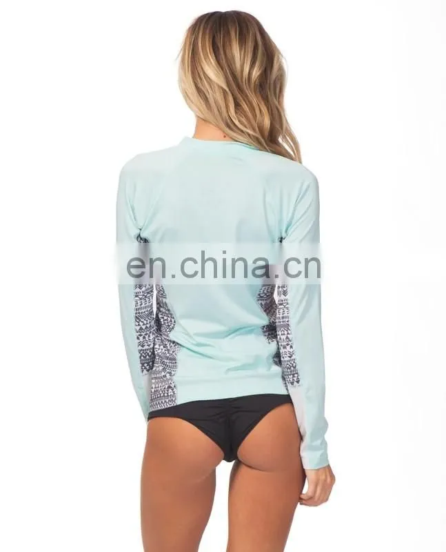 Factory direct sale Custom logo long sleeve mma Anti UV women rash guard