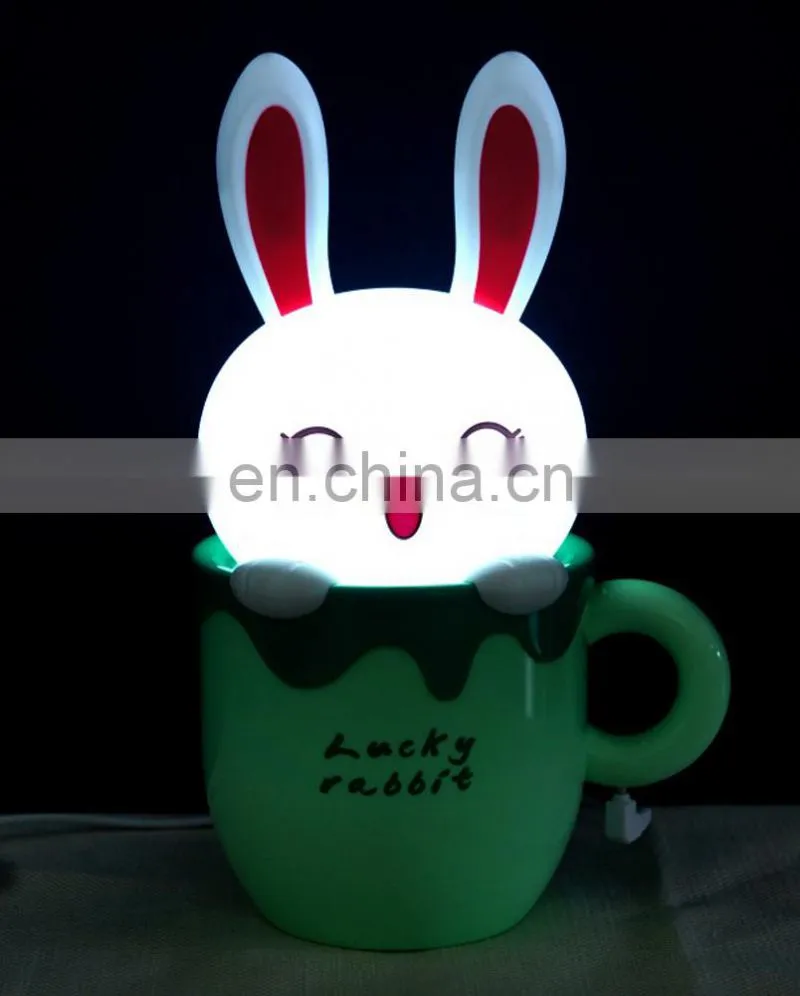 Hot sale USB rechargeable Cup Cartoon Table Lamp usb charger table lamp children table lamps