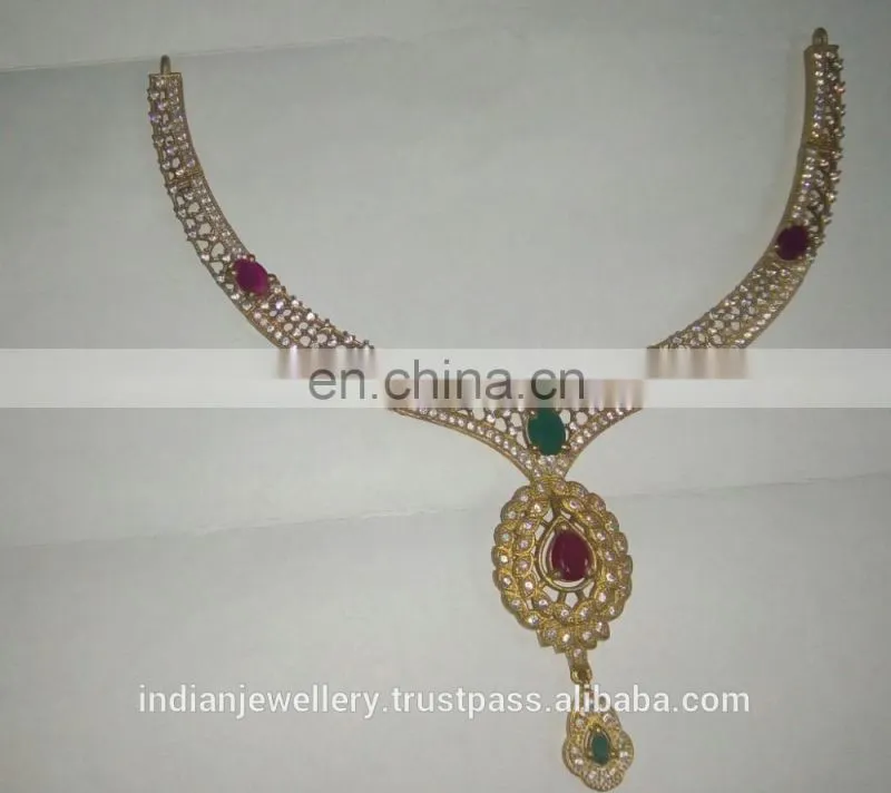 CZ jewelry necklace manufacturer,cubic zirconia necklace jewellery exporter