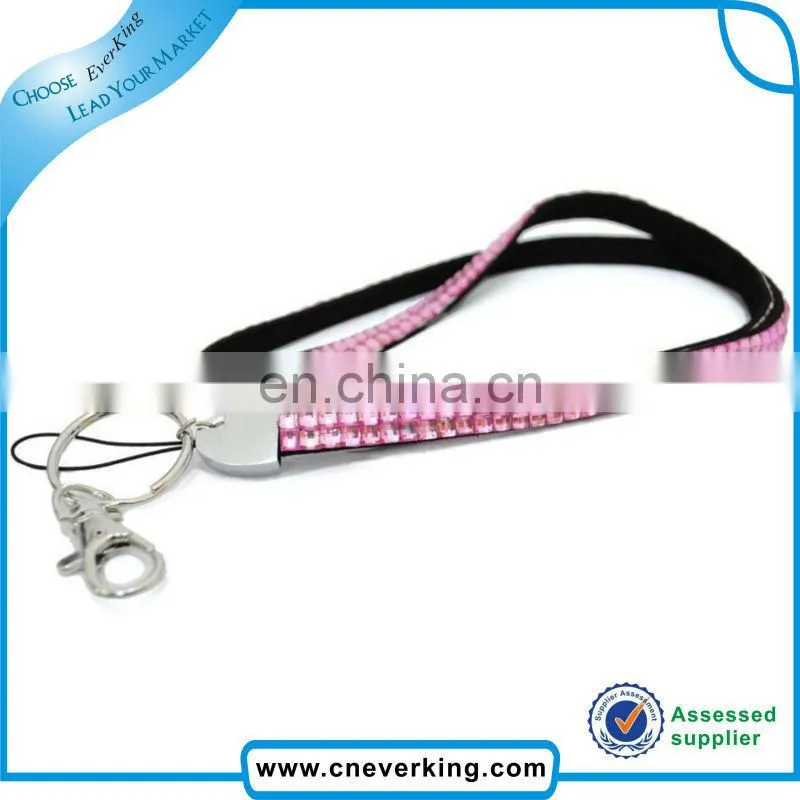 Fasion red blue and white crystal rhinestone lanyard