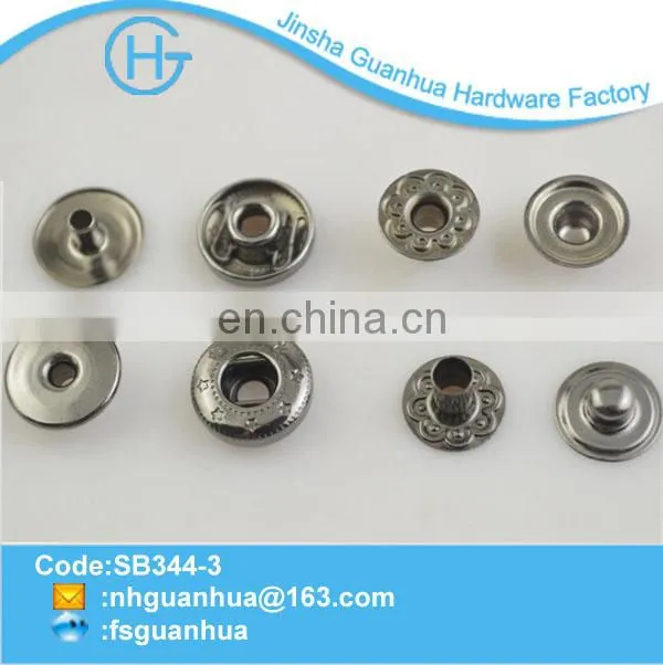 Fashion design vintage metal snap buttons for leather
