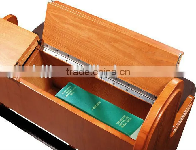 double seat wooden church chair with writing pad JT001-L