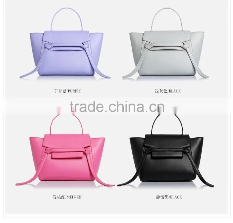 2016 Guangzhou New Fashion Genuine Nappa Leather PU leather Belt Bags Shoulder Bag Handbag for woman
