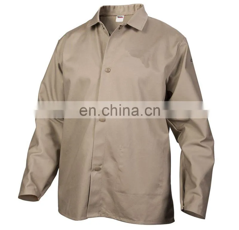 Reusable Washable Long Sleeve FR Fire Retardant Clothing or Shirts For Men's Safety Working Protection in Khaki .