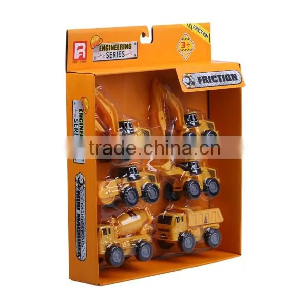 6 In 1 Mini Construction Trucks Playset